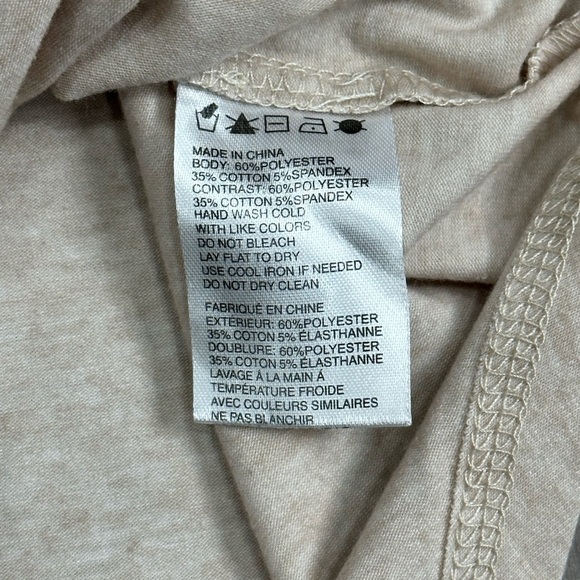 Women's Pitaya Medium 8 - 10 Crewneck Shirt Tan Gray Baseball Tee Raglan Stretch - Picture 7 of 8